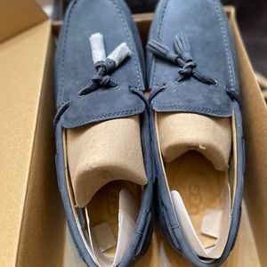 - Ugg men size 9 tassel slip on blue suede shoes NWOT tags unisex disconti…
